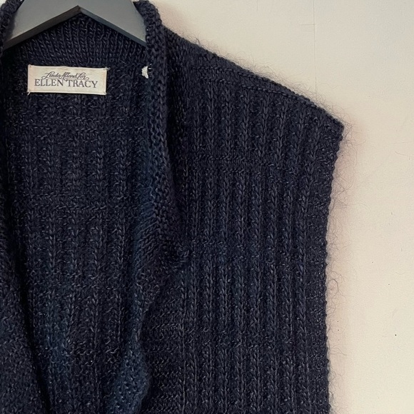 Vintage Ellen Tracy for Linda Allard Mohair Blend Cable Knit Sweater Vest Sz. S - Picture 4 of 12
